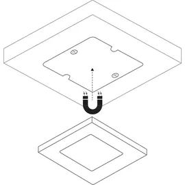 L&S LED Aufbauleuchte 2 Kunststoff 0,5 cm inkl. Leuchtmittel grau