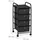 Relaxdays Badrollwagen, 4 Schubladen, Metall & Kunststoff, Rollcontainer Bad, Kosmetik, HBT: 74 x 33 x 39 cm, schwarz
