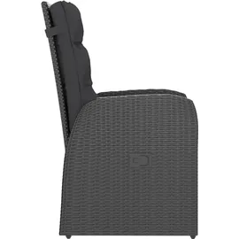 vidaXL Polyrattan Garten-Essgruppe 9-tlg. schwarz inkl. Auflagen 3059342