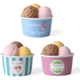 Holst Porzellan ES 302 3er Set Porzellan Eisbecher Gelateria dekoriert