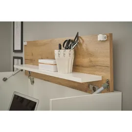 furn.design Wohnwand Center, in weiß Eiche, Wohnkombination 350 cm, - Weiß