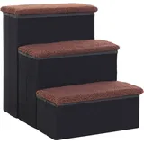 Haustiertreppe Faltbare Katzentreppe/hundetreppe Mit 3 Stufen & Stauraum, Für Katzen Und Hunde, Mdf, Schwarz, 40x54x48cm