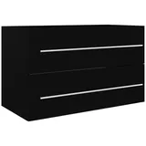 vidaXL Waschbeckenunterschrank Schwarz 80x38,5x48 cm Holzwerkstoff