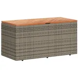 vidaXL Gartentruhe Grau 110x50x54 cm Poly Rattan Akazienholz