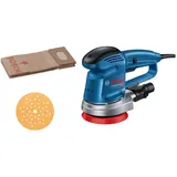 Bosch GEX 34-125 inkl. Schleifteller, 1 x Pap.staub-btl., 1 x Absaugad.