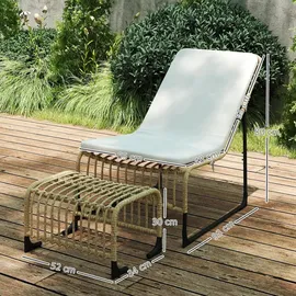 Outsunny Rattan Relaxsessel 93 x 93 x 80 cm weiß 1 St.