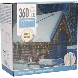 ECD Germany Lichtervorhang LED 12 m Warmweiß