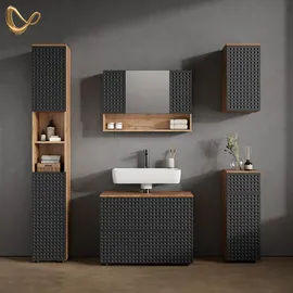 livinity Livinity® Badschrank, Anthrazit gepunktet, 30 x 59 cm Badezimmer,