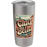 Ciao Bella Italien Retro Roller Vintage Urlaub Motiv Doppelwandiger Edelstahl-Thermobecher