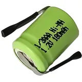 LogiCell Wiederaufladbare NI-MH Akku 1/3AAA 1,2V 190mAh mit Lötfahne Z-Form, 14,1 mm x 10,4 mm, ideal zum Selberbauen von Akkupacks, Modellbau, Zahnbürsten, Solar-Leuchten/Lampen, Telefon-Akkus usw