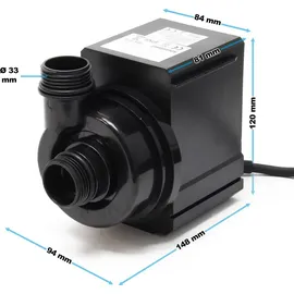 Wiltec SunSun Brunnen / Gartenteich, CTM-7000 SuperECO Teichpumpe 7000 l/h 50 W, energiesparende Filterpumpe, Bachlaufpumpe für Koiteiche, Umwälzpumpe, Gartenteichpumpe