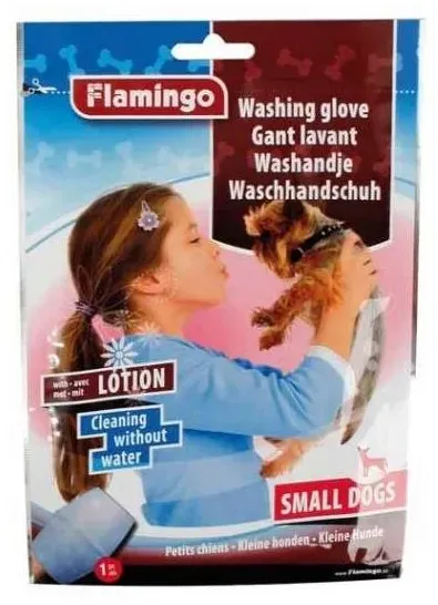 Karlie Flamingo Waschhandschuh mit Lotion für Hunde - Für kleine Hunde