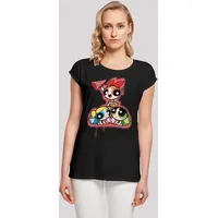 F4NT4STIC Extended Shoulder T-Shirt Powerpuff Girls Cheerleaders in schwarz | Gr.: 5XL