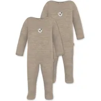 normani Outdoor Sports 2er Pack Baby Merino Strampler „Levin" in Beige | Gr.: 68