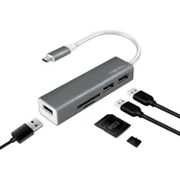 Logilink USB-C 3-Port Hub with Card Reader - 3 - silber