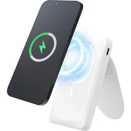 forcell F-ENERGY F10K2 MagStand Powerbank kompatibel mit MagSafe PD QC3.0 5A 20W 10 000 mAh Weiß - Weiß