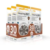 Hearing360 Hörgerätebatterien PR41 Größe 312, Quecksilberfreie Batterien extra Haltbarkeit und Zuverlässigkeit (5 Blister braun)