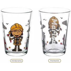 LUXENTU Kinderbecher Feuerwehrmann Bernie, mit Gravur, 3er Set