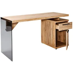 Jahnke Schreibtisch LUX C 140 Holzoptik Braun Eiche