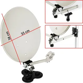PremiumX Camping SAT Anlage komplett HD TV Receiver Satelliten-Finder Single LNB Kabel F-Stecker Koffer Camp-Zubehör