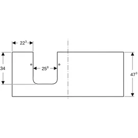 Geberit One 120x2x47cm, AS L, SZ, Marmor sw/matt