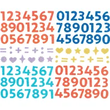 Folia Moosgummi Glitter Sticker Zahlen 112 Stück