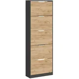 Vicco Schuhkipper Luca, Anthrazit/Goldkraft Eiche, 22 x 169 cm mit 5 Fächern