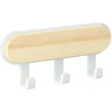 Stabiler, Selbstklebender Wandhaken Aus Abs-holz, Hut- Und Schlüsselhalter, Wandorganizer Für Küchen- Und Badezimmeraccessoires, 1 Stück (weiß)
