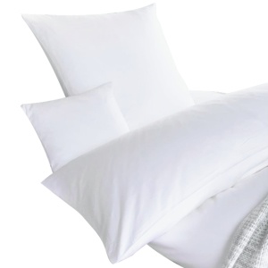 Linco UNI weiße Bettwäsche TB26 / G11, mit Hotelverschluss, Stilvolle Hotelbettwäsche für ein wohliges Schlafgefühl, 1 Karton = 150 Stück, 70 x 50 cm +15 cm HV