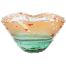 GILDE GLAS art GLAS art Schale Watermelon - Glas - grün, orange - gesprenkeltes Design - lebensmittelgeeignet - Breite 28cm