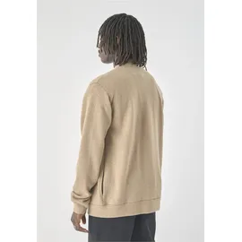Cleptomanicx Outdoorjacke "Noitch Cruise", Herren, Gr. L, beige (beige, meliert), 43% Wolle, 37% Baumwolle, 20% Polyamid, unifarben, normal, Rundhals, Jacken Outdoorjacke, mit lockerem Schnitt