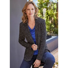 GOLDNER Kurzgröße: Hüftlanger Businessblazer, Multicolor in marine / gemustert), | Gr.: 24