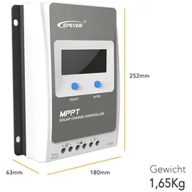 Epever EPEVER® Tracer 4210AN G3 MPPT Solar Laderegler 40A, 100V, 12V/24VDC, 0% MwSt