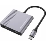 Conceptronic DONN13G 4-in-1 USB 3.2 Gen 1 (3.1 Gen 1) Type-C Grau