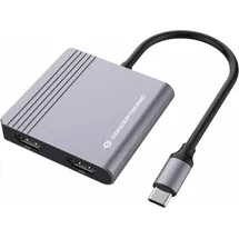 Conceptronic DONN13G 4-in-1 USB 3.2 Gen 1 (3.1 Gen 1) Type-C Grau