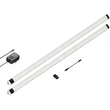 PARLAT LED Unterbau-Leuchte SIRIS, Eckmontage, flach, je 90cm, je 1044lm, weiß 2er Set
