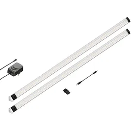PARLAT LED Unterbau-Leuchte SIRIS, Eckmontage, flach, je 90cm, je 1044lm, weiß 2er Set