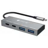 TECHLY IUSB32C-HUB4AC2 laptop-dockingstation - portreplikator Kabelgebunden USB 3.2 Gen 1 (3.1 Gen 1) Type-C Silber