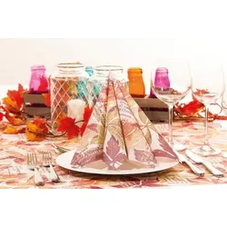 Mank Serviette Airlaid Gunnar, 40 x 40 cm, 50 Stück - Herbst Herbstlaub Blätter