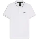 HUGO BOSS Polo Paul Pro, weiss/schwarz