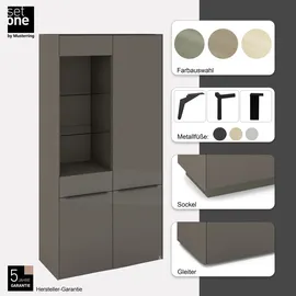 Set One by Musterring Standvitrine Reno 92 x 42 x 185 cm Grau