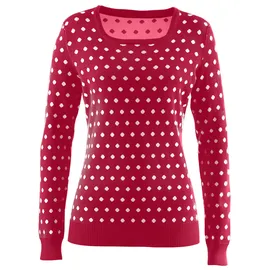 Inspirationen Strickpullover rot/weiß 40