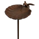 zeitzone Vogeltränke Gartenstecker Rost Vogelbad Futterschale Gusseisen Antik-Stil