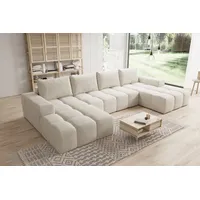möbelfest Eckcouch Teddy-Bouclé U-Form 2-Sitzer Beige