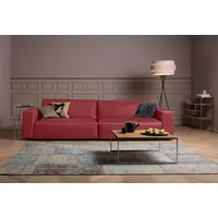 Big-Sofa MUSTERRING "LUCIA Mega Sofa, zeitlos, bequem, Breite 292cm", rot (karminrot bax), B:292cm H:81cm T:124cm, Flachgewebe FLORIS (100% Polyester);Flachgewebe VALMONT (60% Baumwolle/ 40% Leinen);Microfaser CRONA (100% Polyester), Sofas, Big-Sofa, in vielen Qualitäten und 4 unterschiedlichen Nähten, 3-Sitzer