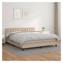 vidaXL Boxspringbett Matratze Cappuccino-Braun 180x200 cm Kunstleder
