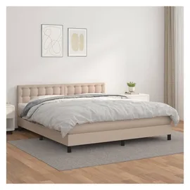 vidaXL Boxspringbett Matratze Cappuccino-Braun 180x200 cm Kunstleder
