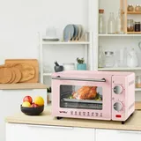 Woltu - Mini Backofen 10 Liter, 650 Watt Toasterofen Pizzaofen Krümelblech mit Timer Minibackofen für Pizza, Toast, Hot Dogs Rosa - Rosa