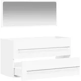 vidaXL Badschrank mit Spiegel 2-tlg. Weiß