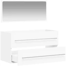 vidaXL Badschrank mit Spiegel 2-tlg. Weiß